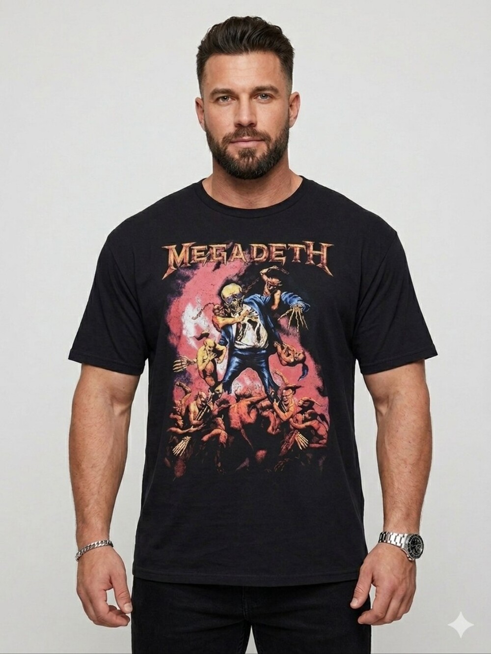 Megadeth Graphic Tee Black Crewneck Band T-Shirt 3XL